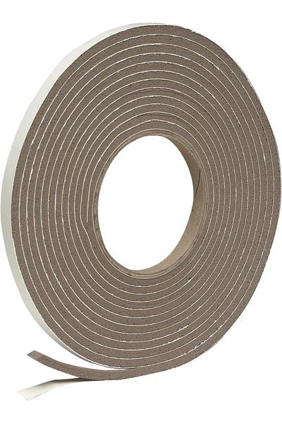 erorex Vinyl Foam Tape Closed Cell Moderate Compression 3 8 W 3 16 Thick 17' L Brown