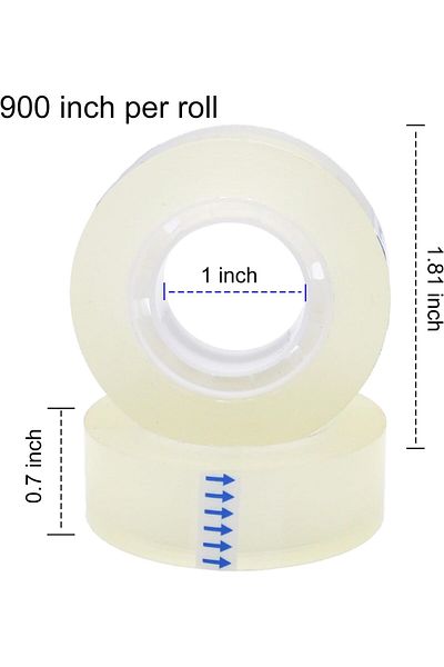 erorex 8 Rolls Transparent Tape Refills Clear Tape All Purpose Transparent Glossy Tape For Office Home