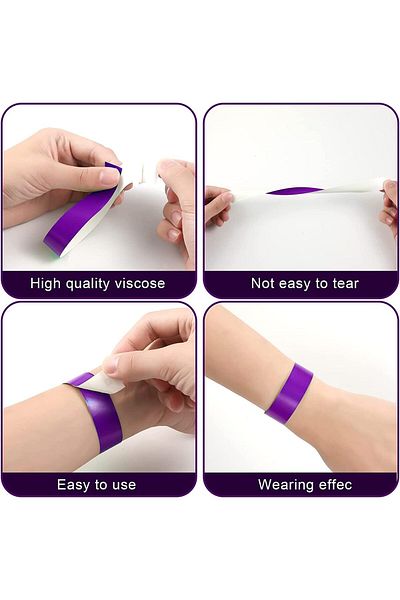 erorex 600Pcs Neon Wristbands Waterproof Paper Bracelets Event Wristbands Colorful Wrist Party Bands