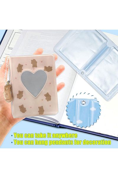 erorex 3 Inch Mini Photo Album Heart Hollow Card Binder Photo Album Kpop Photo Card Holder For Collecting