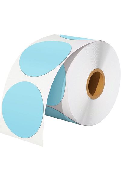 erorex Thermal Sticker Labels 5Cm Pink Self Adhesive Round Direct Thermal Labels Multi Purpose Roll