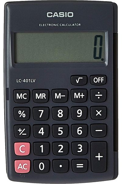 erorex Travel Calculator Portable Type Lc 401Lv Bk W Dp Black