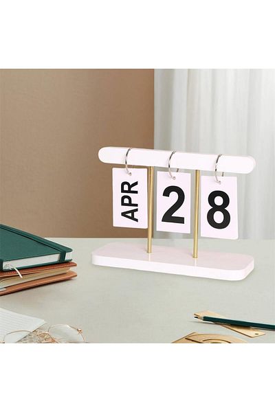 erorex Flip Calendar For Desk Wooden Perpetual Calendar With Large Display Daily Wooden Desk Calendar For