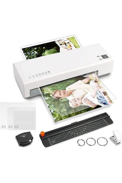 erorex Laminator A4A5A6 Size Cold And Hot Laminating Machine With Paper Cutter Corner Rounder Suitable For