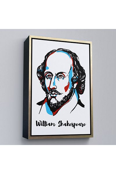 Harita Sepeti Tablou decorativ pe pânză William Shakespeare cu cadru auriu