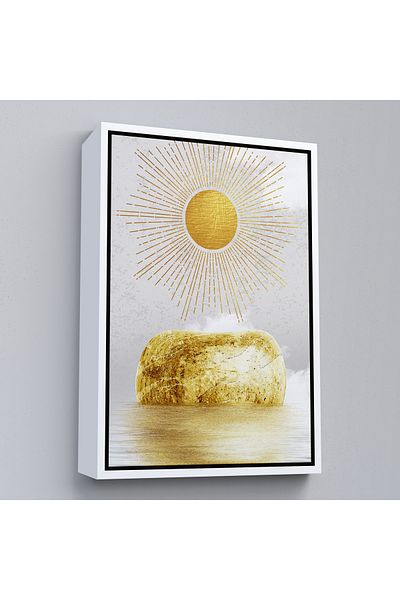 Harita Sepeti Tablou de peisaj solar auriu cu cadru alb