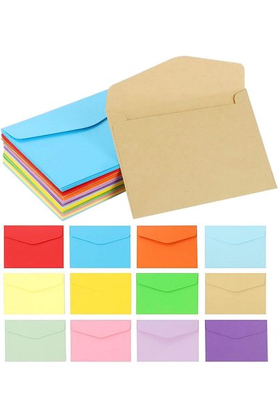 erorex Pack Of 60 Mini Envelopes 17.5 X 12.5 Cm Envelopes Colorful Envelopes Small Mini Envelopes For