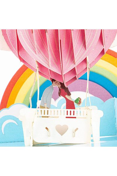 erorex 3D Hot Air Balloon Pop Up Card For Anniversary Wedding Day Valentines Engagement Romantic Gift For