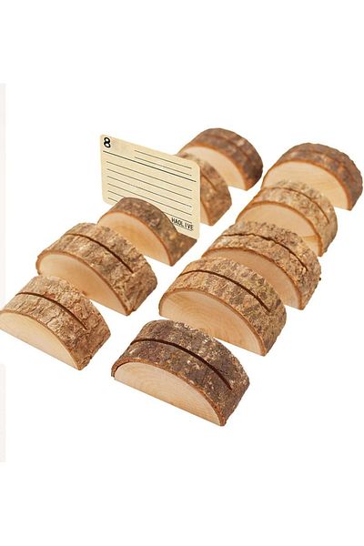erorex Wooden Pile Card Holders Photo Display Stand Business Card Desktop Note Stand Wooden Card Holder