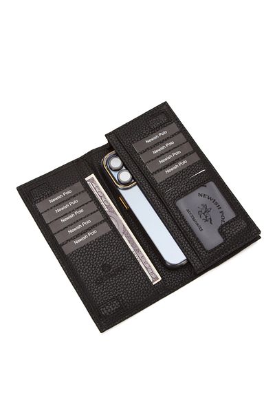 Newish Men's Magnetic Clutch Wallet with Phone Compartment and Card Holder