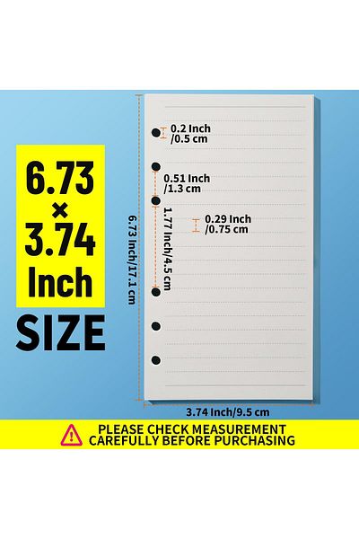 erorex A6 Refill Paper 3 Pack 45Pcs A6 6 Ring Loose Leaf Paper 2 Pack 160Pcs Neon Page Markers With Binder