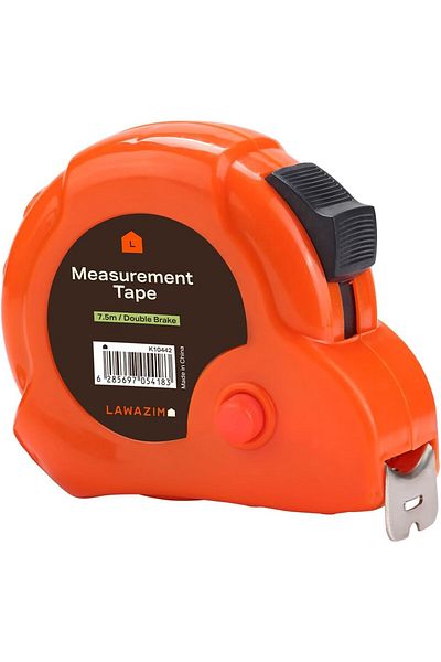 erorex Measurement Tape Double Brake 7.5M Dual Unit Feet And Meter With Thumb Lock Belt Clip Easy Grip Non