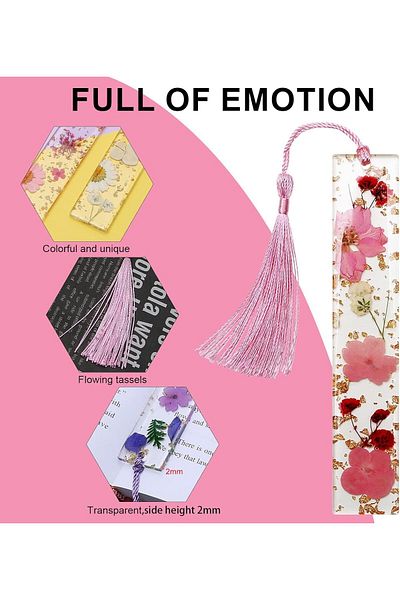 erorex Book Marks For Book For Women Kaluofan 2Pcs Dried Flower Bookmarks With Tassels Bookmarks For Women