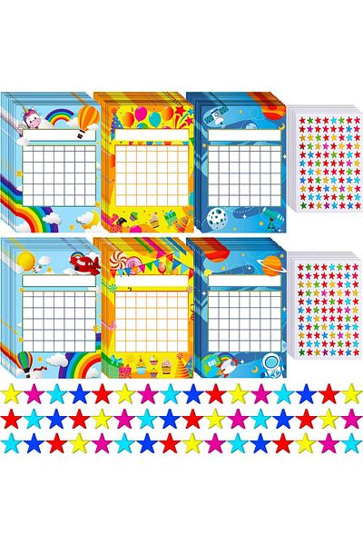 erorex 122 Piece Sticker Set: Incentive And Chore Chart For Kids With 1760 Colorful Star Stickers