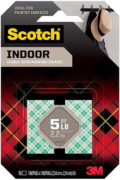 erorex Mount Indoor Permanent Squares 1 In X 1 In 25.4Mm X 25.4Mm 3 Squares Hold Up 0.45 Kg White Color