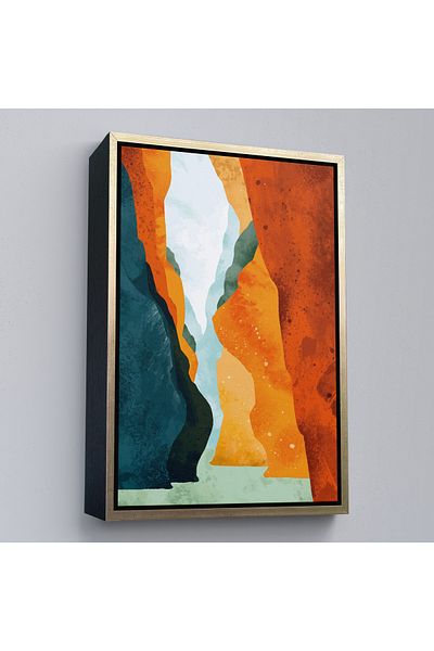 Harita Sepeti Pictură abstractă de vară cu cadru auriu