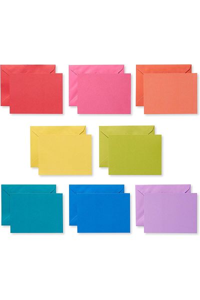 erorex Single Panel Blank Cards With Envelopes Rainbow Colors 200 Count