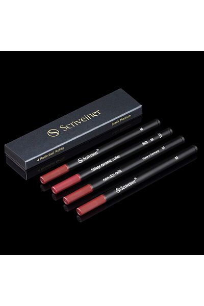 erorex Black Medium Rollerball Refill 4 Superior Quality Refills For Rollerball Pens Safety Ceramic M
