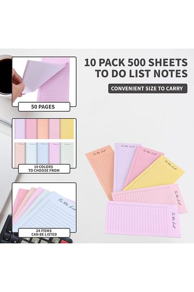 erorex To Do List Sticky Notes 3.7 X 8.5 Inch 500 Sheets Self Stick To Do Sticky Notes Daily Checklist