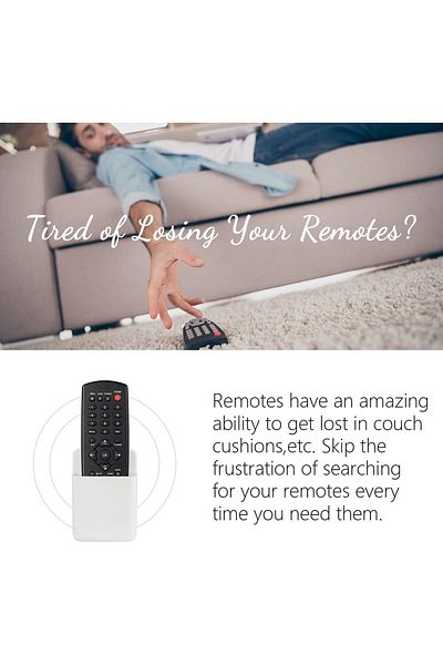 erorex Wall Mount Remote Control Holder 4Pcs Tv Controller Holder Self Adhesive Remote Holder No Drilling