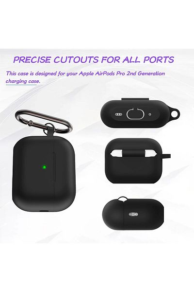 erorex حافظة Airpods Pro المضيئة المصنوعة من السيليكون الواقي مع غطاء شحن لاسلكي لجهاز Airpod Pro