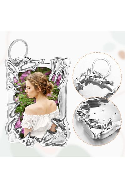 erorex Photocard Holder Keychain Electroplate Plastics Frame Photocard Holder Photocard Display Frame