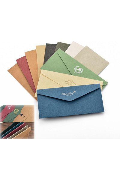 erorex 10Pcs Vintage Colored Envelope Set For All Occasions Wedding Sympathy Thank You Cards Elegant Paper
