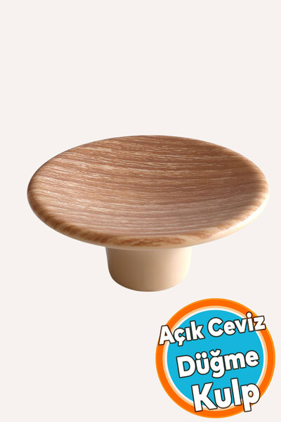 NZB İç Bükey Kulp Açık Ceviz Renk Mobilya Mutfak Dolap Dolabı Çekmece Kulpu K...