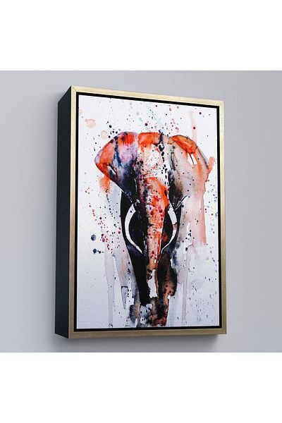 Harita Sepeti Pictură decorativă pe pânză elefant cu cadru auriu