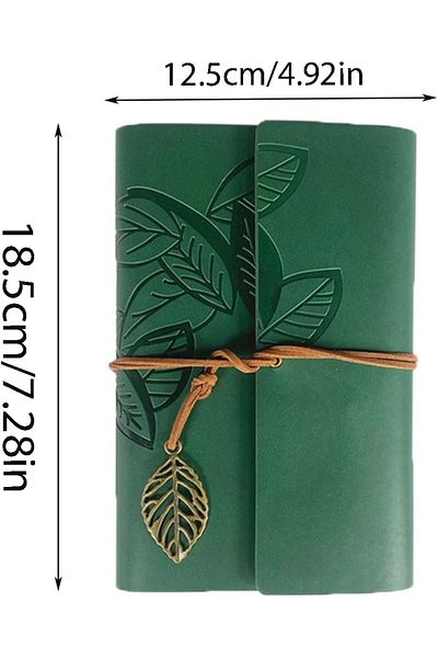 erorex 1 Piece Leather Notebook Fillable Memorial Book Leaf Softcover Scrapbook Portrait Book Family