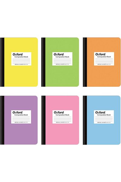 erorex Composition Notebooks 6 Pack Wide Ruled Paper 9 3 4 X 7 1 2 Inches 100 Sheets Assorted Pastel