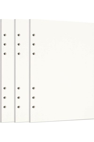 erorex 3 Pack A5 135 Sheets 270 Pages Blank Loose Leaf Punched Paper Refills Paper For 6 Hole Binder