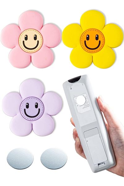 erorex Magnetic Flowers Remote Control Holder Wall Mount Holders Self Adhesive Strong Magnetic Key Remote