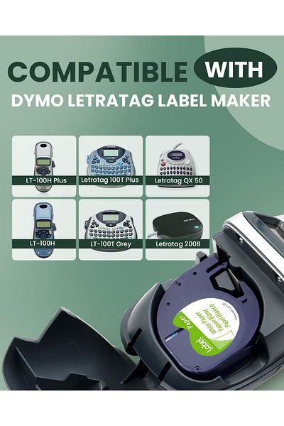 erorex Compatible Label Tape Replacement For Dymo Letratag White Paper Refill 91330 10697 1 2 Inch X 13'