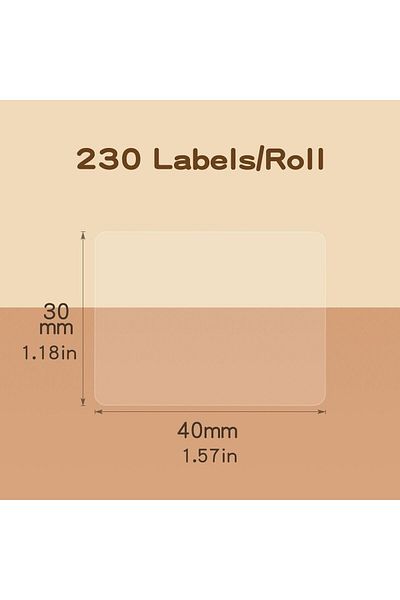 erorex B21 Label Maker Clear Tape 1.57*1.18 Inch Adapted Sticker Labels Print Paper Shipping Address