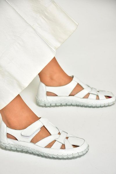 Fox Shoes U 555413003   White Genuine Leather Women's Sandals