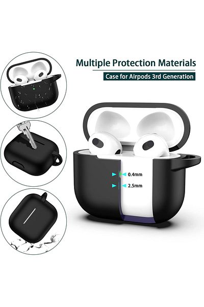 erorex ARfun TPU Case Cover for Apple AirPods Pro Black Red