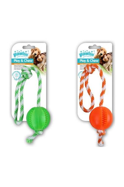 Pawise String Rubber Ball Dog Toy for Teeth Health Care