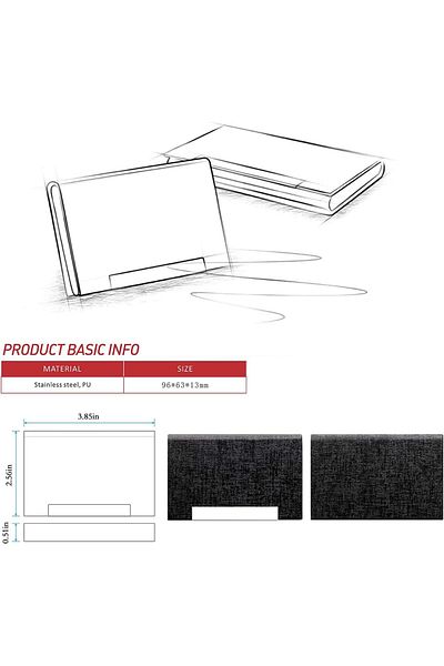 erorex Business Card Holder Business Card Case Professional Pu Leather And Stainless Steel Multi Card Case