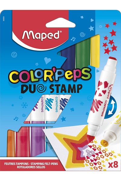 erorex Color Peps Duo Stamping Felt Pen 8 Pieces Set Multicolor