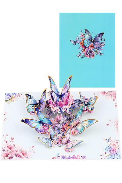 erorex Fancy Elegant Butterfly Design 5D Pop Up Card Greeting Card For Back Gift Birthday Mother'S Day