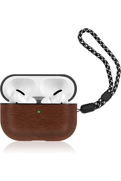 erorex Compatible With Airpods 3 Case Cover Elegant Pu Leather Shockproof Protective Case Cover With
