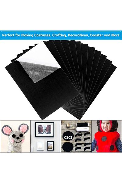 erorex Adhesive Black Felt Sheets For Jewelry Box And Drawer Liner Art And Craft Making 10 Pack 8.3X11.8In