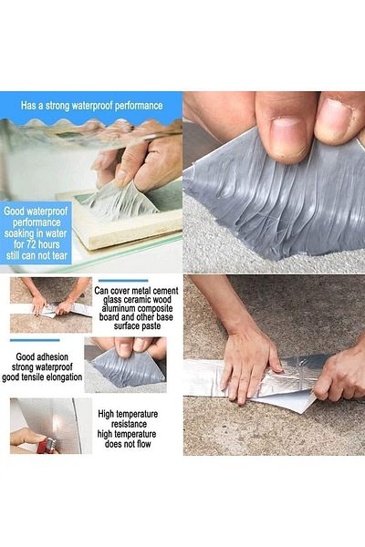 erorex Aluminum Foil Butyl Tape Professional Super Waterproof Sealing Self Adhesive Adhesive Tape Kitchen