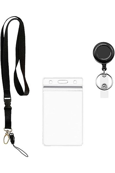 erorex 2 Pack Heavy Duty Retractable Badge Holder With Carabiner Reel Clip And Vertical Clear Id Holder