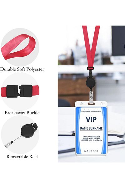 erorex 4 Pack Neck Lanyards With Breakaway Buckle And Retractable Badge Reel Perfect For Office School