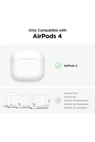 erorex Case Compatible With Airpods 4 With Keychain Soft Clear Tpu Shockproof Wireless Charging Cover For