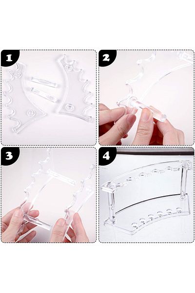 erorex 2 Pieces Plastic Pen Holder Stand 6 Slot 2 Kinds Vertical And Horizontal Pen Display Stand Rack