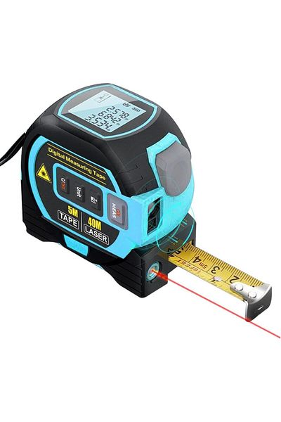 erorex 3In1 Laser Rangefinder 5M Tape Measure Ruler Lcd Display With Backlight Distance Meter Building