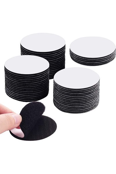 erorex 50 Pairs 6Cm Self Adhesive Round Sticky Pads With Heavy Duty Adhesive Hook Loop Strip Mounting Tape